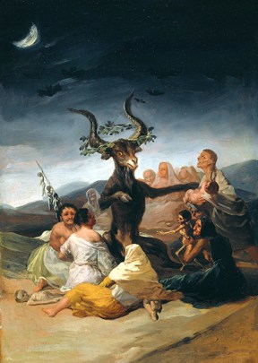 witches' gathering with a he-goat at the centre.